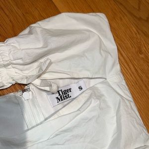 small sexy strapless tiger mist white dress